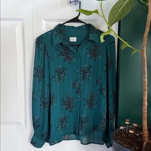 Wilfred Sheer Floral Blouse, Size Small
